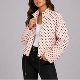 Nola | Women's Lightweight Polka Dot Bomber Jacket — view 4