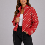 Nola | Women's Lightweight Polka Dot Bomber Jacket — view 5