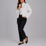 Nola | Women's Lightweight Polka Dot Bomber Jacket — view 7