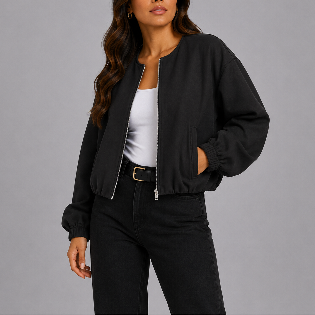 Suki | Women's Lightweight Zip-Up Bomber Jacket — view 2