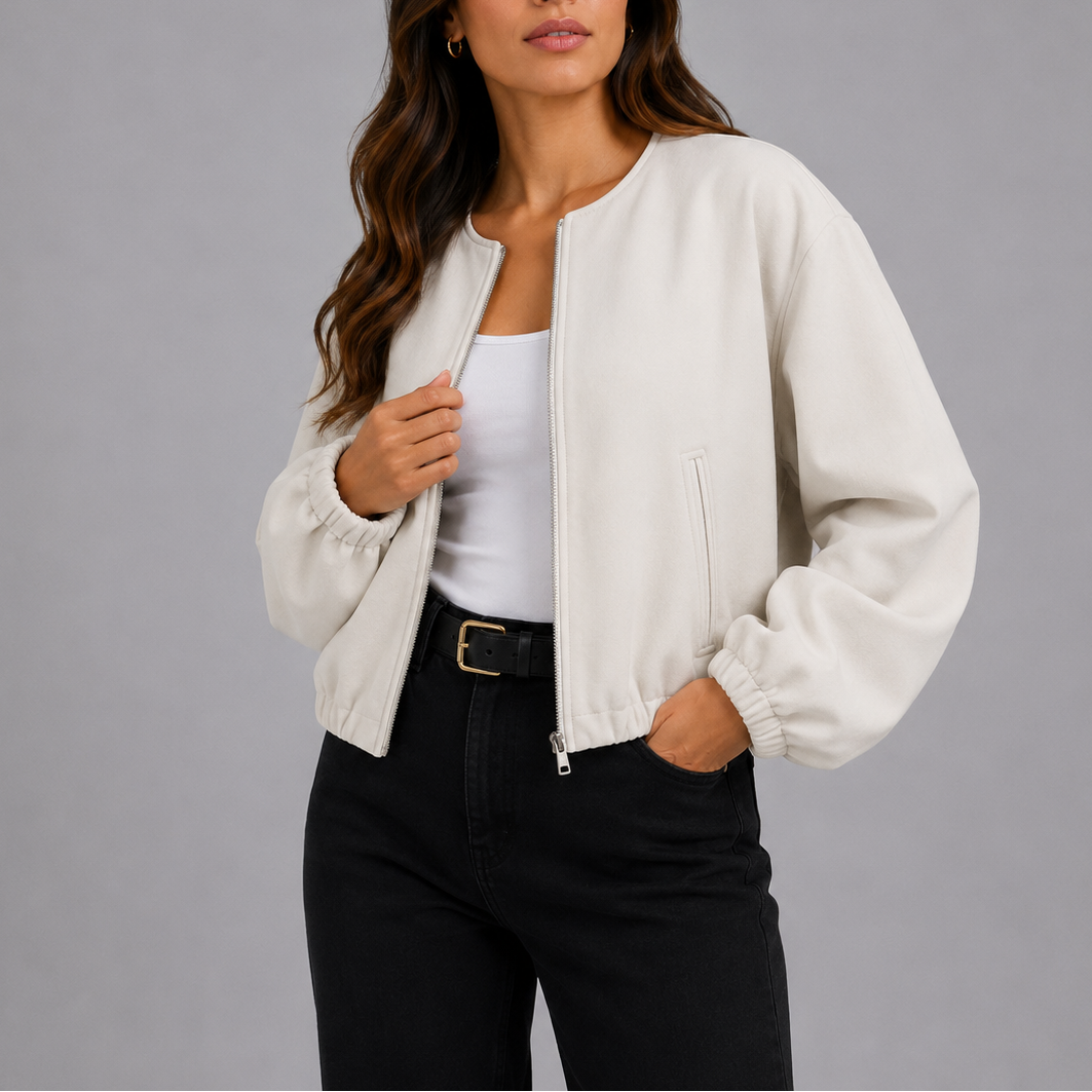 Suki | Women's Lightweight Zip-Up Bomber Jacket — view 3