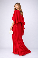 Cecilia | Women's High-Neck Pleated Chiffon Party Maxi Dress — view 6