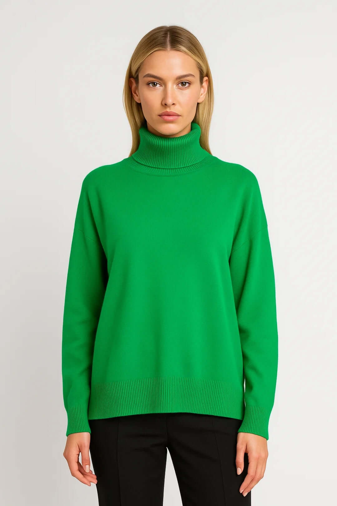 Matilda | Women's Loose Fit Turtleneck Knitted Winter Jumper — view 2