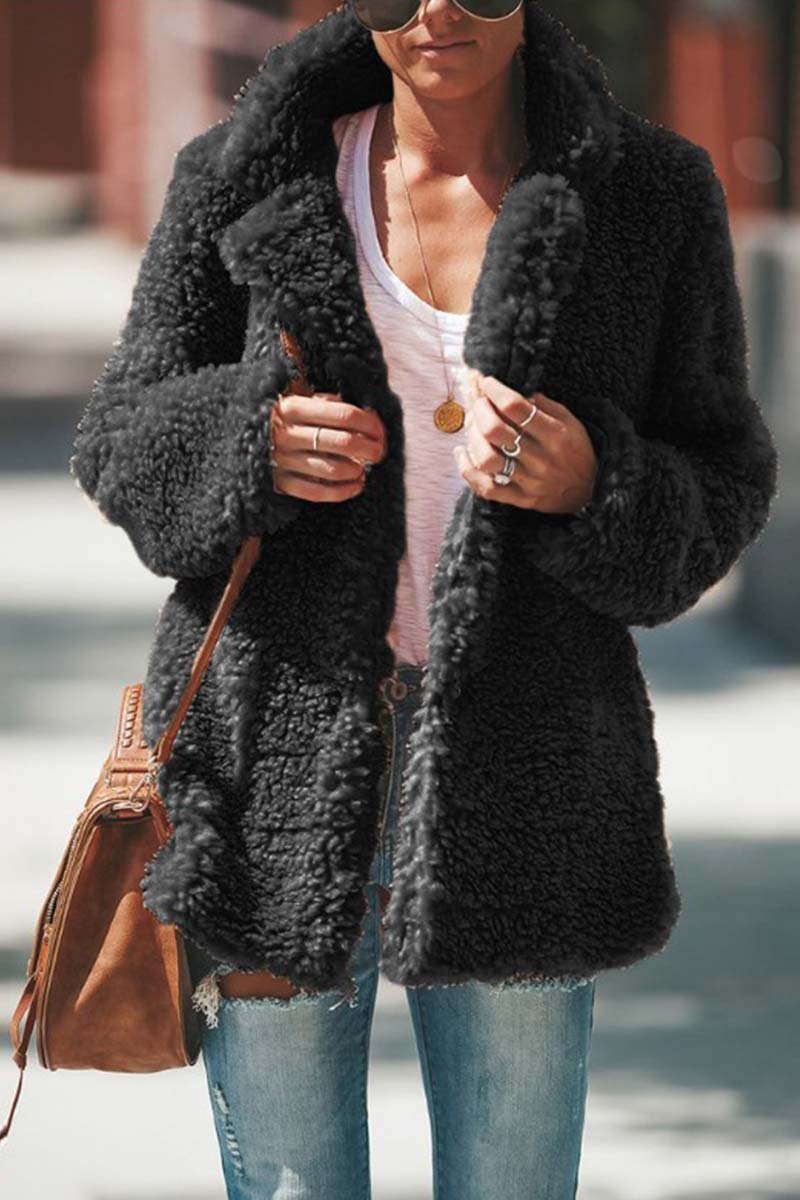 Sylvie | Oversized Teddy Coat with Wide Lapels — view 3