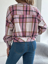 Hollis | Women's Cropped Check Relaxed-Fit Shacket — view 4