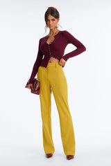 Women's High-Waisted Pants — Wide Leg | Yvezi — 46