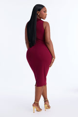 Women's Double-Breasted Midi Dress — Sleeveless, V Neck | Yvezi — 13