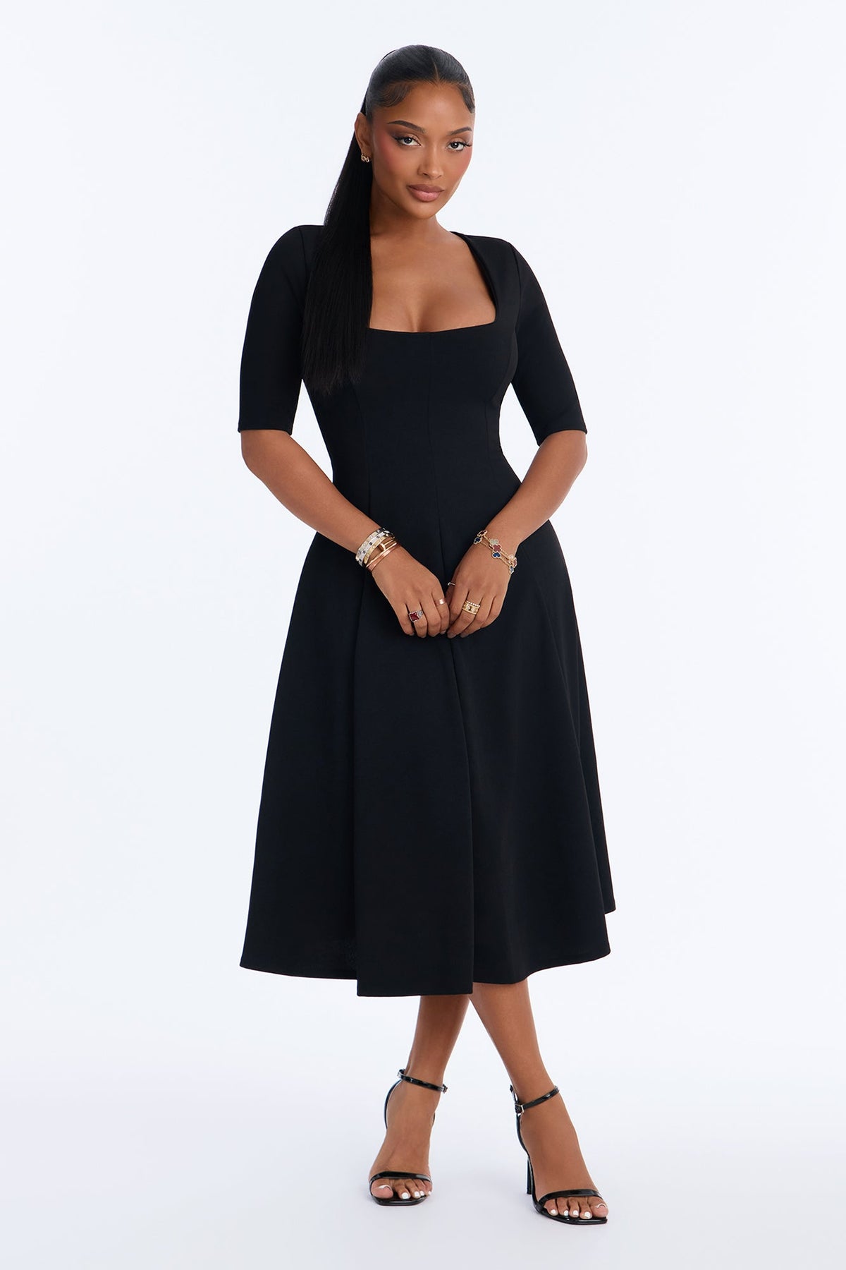 Women's Pleated Midi Dress | Yvezi — 1
