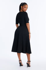 Women's Pleated Midi Dress | Yvezi — 3