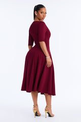 Women's Pleated Midi Dress | Yvezi — 12