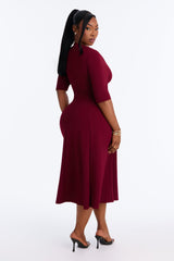 Women's Pleated Midi Dress | Yvezi — 16