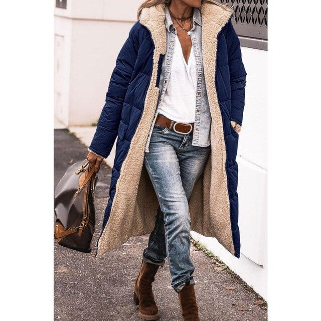 Helena | Women's Long Hooded Down Puffer Winter Coat — view 2