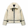 Juniper | Women's Oversized Teddy Jacket with Contrast Trim — view 1