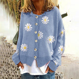 Daphne | Women's Floral Wool-Blend Knitted Vest — view 4
