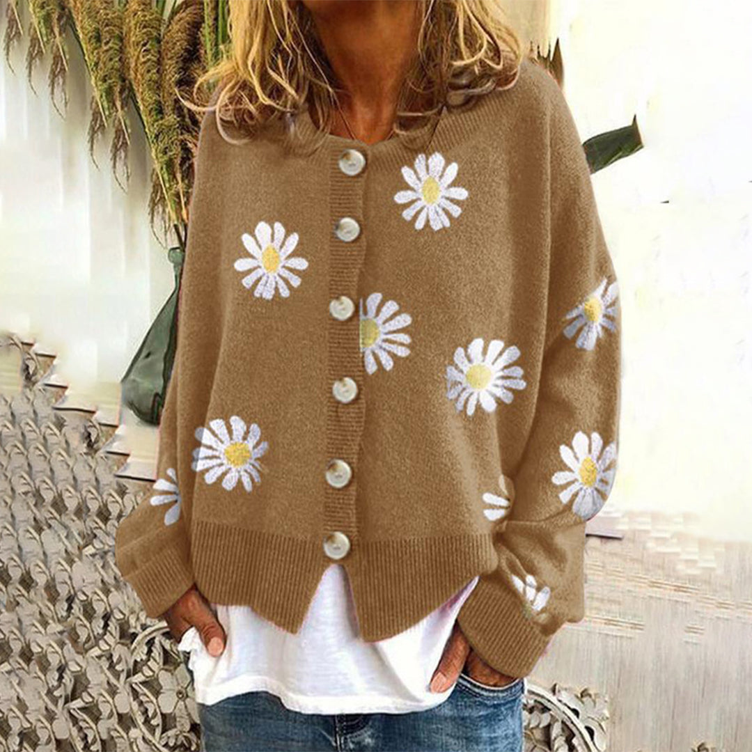 Daphne | Women's Floral Wool-Blend Knitted Vest — view 1