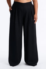 Women's Wide Leg Linen Viscose Pants — Pleated | Yvezi — 6