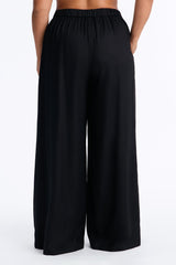 Women's Wide Leg Linen Viscose Pants — Pleated | Yvezi — 7