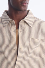 Men's Striped Cotton Shirt — Long Sleeve, Relaxed Fit | Yvezi — 7