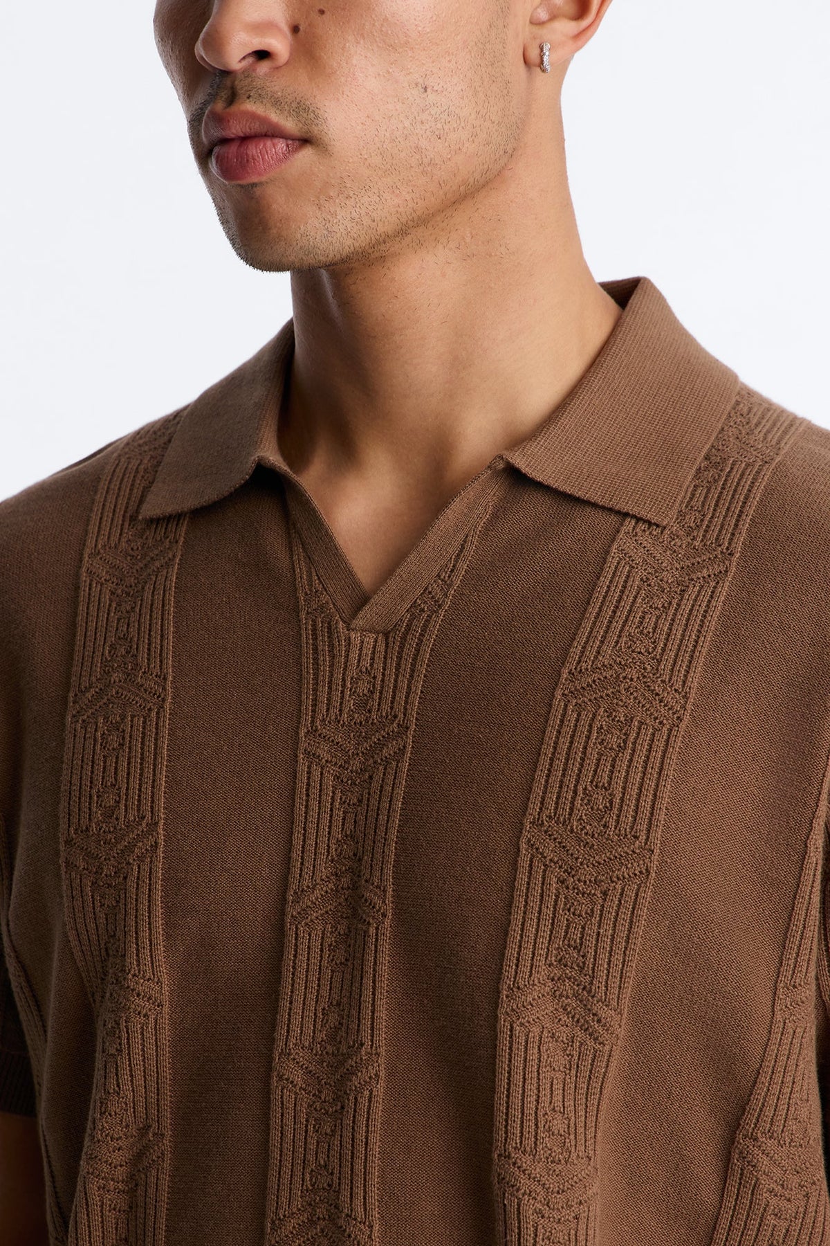 Men's Striped Cotton Polo Shirt — Short Sleeve | Yvezi — 3