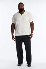 Men's Knit Polo Shirt — Short Sleeve, Ribbed | Yvezi — 6