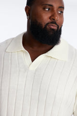 Men's Knit Polo Shirt — Short Sleeve, Ribbed | Yvezi — 7