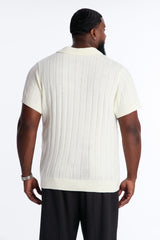 Men's Knit Polo Shirt — Short Sleeve, Ribbed | Yvezi — 8
