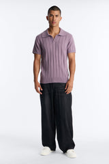 Men's Knit Polo Shirt — Short Sleeve, Ribbed | Yvezi — 10