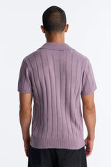 Men's Knit Polo Shirt — Short Sleeve, Ribbed | Yvezi — 12