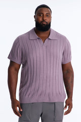 Men's Knit Polo Shirt — Short Sleeve, Ribbed | Yvezi — 13