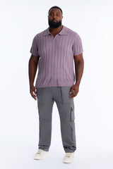 Men's Knit Polo Shirt — Short Sleeve, Ribbed | Yvezi — 14