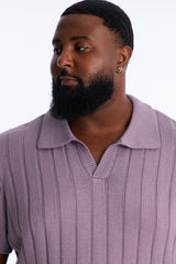 Men's Knit Polo Shirt — Short Sleeve, Ribbed | Yvezi — 15