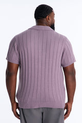Men's Knit Polo Shirt — Short Sleeve, Ribbed | Yvezi — 16