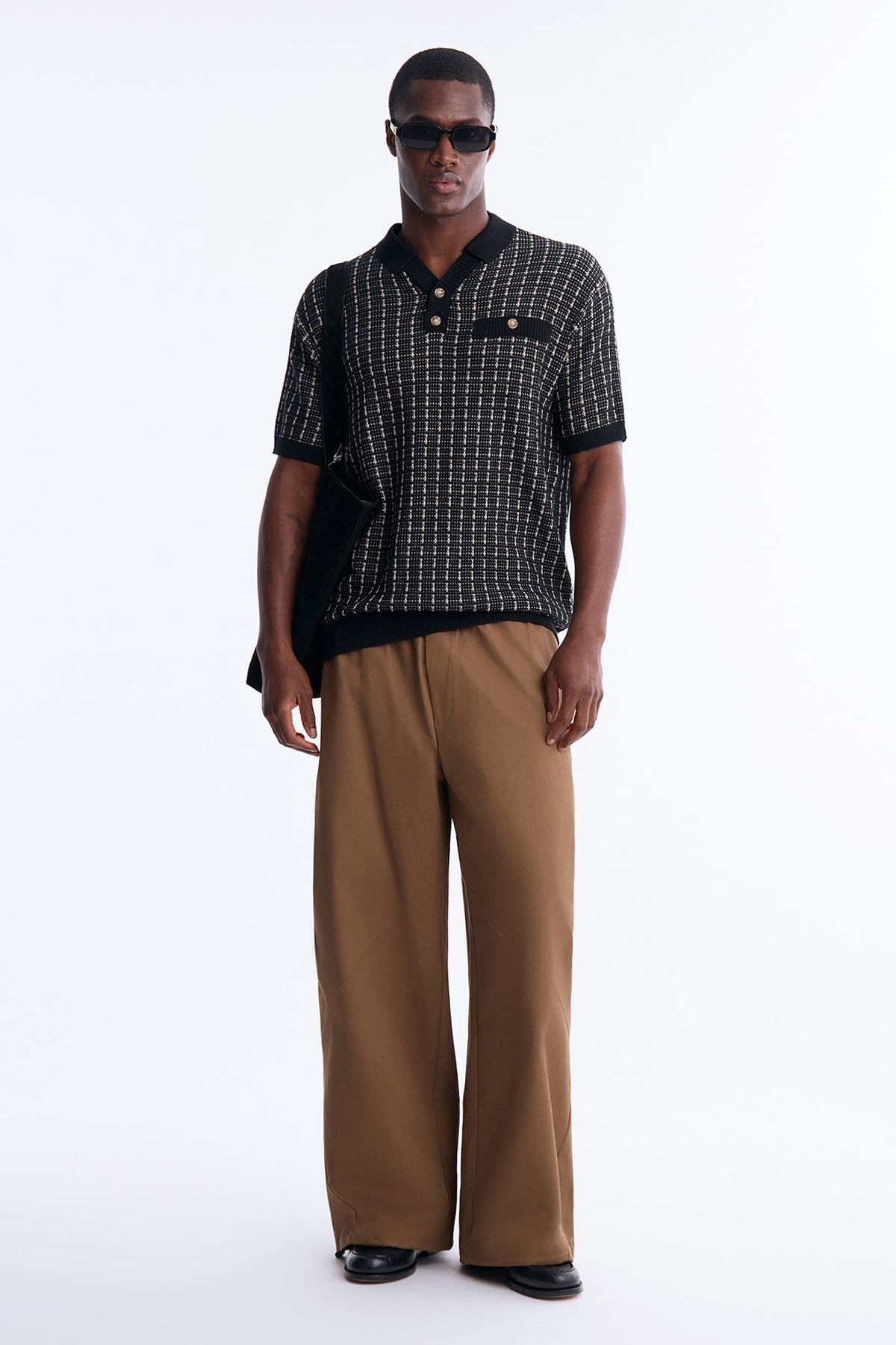 Men's Cotton Polo Shirt — Button Down, Short Sleeve | Yvezi — 2