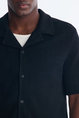 Men's Textured Cotton Shirt — Short Sleeve | Yvezi — 3