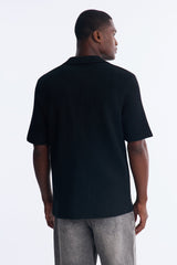 Men's Textured Cotton Shirt — Short Sleeve | Yvezi — 4