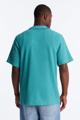 Men's Textured Cotton Shirt — Short Sleeve | Yvezi — 55