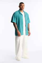 Men's Textured Cotton Shirt — Short Sleeve | Yvezi — 58