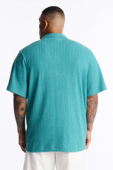 Men's Textured Cotton Shirt — Short Sleeve | Yvezi — 59