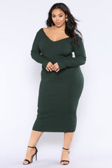 Women's Viscose Dress — Long Sleeve, Ribbed | Yvezi — 42