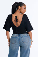 Women's Knit Sweater — Short Sleeve, Ribbed | Yvezi — 4