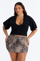 Women's Knit Sweater — Short Sleeve, Ribbed | Yvezi — 5