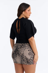 Women's Knit Sweater — Short Sleeve, Ribbed | Yvezi — 7