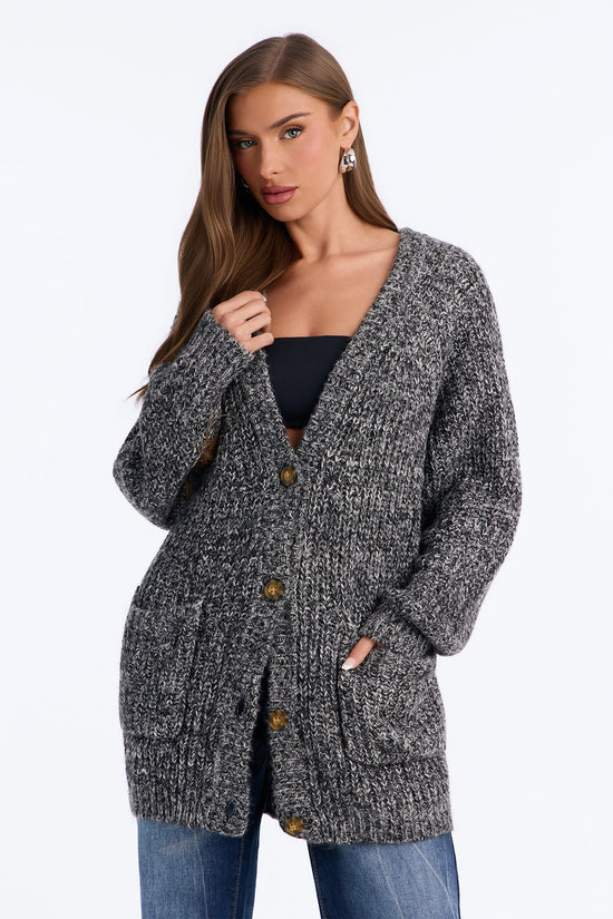 Women's Knit Cardigan — Button Front, Long Sleeve | Yvezi — 1