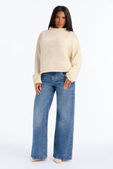 Women's Knit Sweater — Long Sleeve, Crew Neck | Yvezi — 2