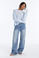 Women's Knit Sweater — Long Sleeve, Crew Neck | Yvezi — 5