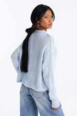 Women's Knit Sweater — Long Sleeve, Crew Neck | Yvezi — 8