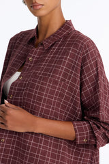 Women's Check Oversized Shirt — Long Sleeve | Yvezi — 11