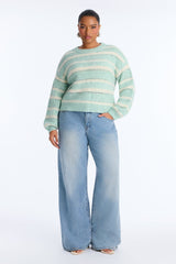 Women's Striped Long Sleeve Sweater — Crew Neck | Yvezi — 6