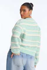Women's Striped Long Sleeve Sweater — Crew Neck | Yvezi — 8