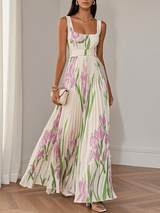 Eliana | Women's Floral Chiffon Pleated Party Maxi Dress — view 1